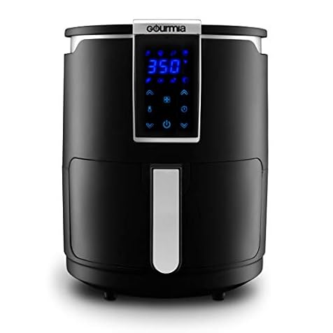 Gourmia GAF265 Digital Air Fryer - Oil-Free Healthy Cooking - 4-Quart Capacity - 8 Cook Modes - Removable, Dishwasher-Safe Tray - Free Recipe Book Included