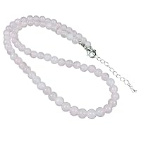 Fashion Jewelry 6mm Natural Round Rose Quartz Beads Necklace 18-36