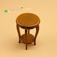 AirAds Dollhouse 1:12 Scale Dollhouse Miniature Wood Furniture Flower Stand Side Table Brown
