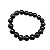 Natural Tibetan Tektite 10mm rondelle smooth 7inch Semi-Precious Gemstones Beaded Bracelets for Men Women Healing Crystal Stretch Beaded Bracelet Unisex