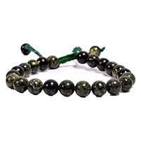 Natural Green Lace Agate Round Smooth Beads 8 mm Adjustable Bracelet TB-11 For Girls,Man,Woman,Friend,Gift,Boys,FriendshipBand
