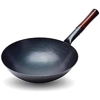 CHUNCIN - Traditional Hand Hammered Carbon Steel Pow Wok,Toxin Free, Healthy Wok, Metal Utensil Induction Dishwasher Oven Safe