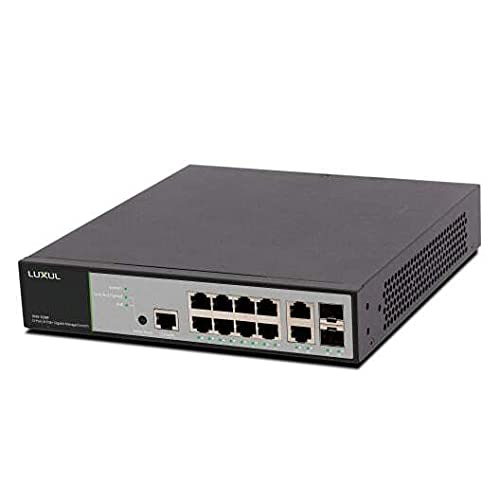 Luxul 12-Port 8-PoE Front Facing Switch