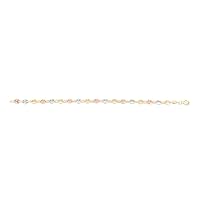 14k Tri color Gold Polished Puffed Mariner Link Chain Necklace With Lobster Lock Jewelry for Women - Length Options: 16 18 20