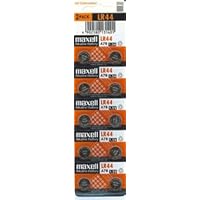 Maxell Batteries LR44 (A76&comma AG13) Alkaline Button Size Battery&comma On Tear Strip(Counts 10)