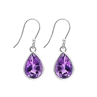 Sterling Silver 925 Amethyst Earrings With Rhodium Plated | Earrings For Girls And Woman's | These Pairs Are Good For Someone Who Loves A Good Look.