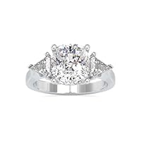 Riya Gems 7 TCW Cushion Moissanite Engagement Ring Wedding Eternity Band Vintage Solitaire Halo Setting Silver Jewelry Anniversary Promise Vintage Ring Gift