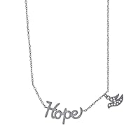 925 Sterling Silver Women CZ Cubic Zirconia Simulated Diamond Rolo Link Hope With Bird Charm Necklace Jewelry for Women