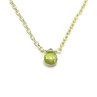 Natural Peridot Necklace, Danity Stacking Necklace,Peridot Bar Necklace, 24k Gold plated Bar Necklace Delicate Chain Necklace. code-NK212