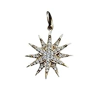 Beautiful Star Diamond 925 Sterling Silver Charm Pendant,Designer Star Diamond Silver Charm Pendant, Handmade Pendant Jewelry,Gift