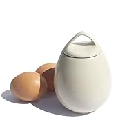AggCoddler - Scandinavian Stoneware Egg Coddler with Simple Screw Lid - Updated Minimalist Design Egg Poacher Cooker for Quick and Easy Breakfast or Elegant Display - Made in the EU (Sussi (Tall))