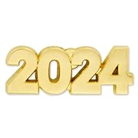 PinMart 2024 Graduation Anniversary Gold Year Enamel Lapel Pin