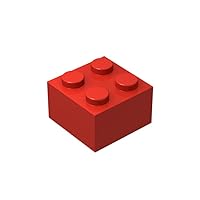 Classic Red Bricks Bulk, Red Brick 2x2, Building Bricks Flat 200 Piece, Compatible with Lego Parts and Pieces: 2x2 Red Bricks(Color: Red)