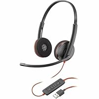 HP Poly Blackwire C3220 Headset - Stereo - USB Type A - Wired - 32 Ohm - On-Ear - Binaural - 2.50 ft Cable - Omni-Directional, Noise Cancelling Microphone - Black - TAA Compliant