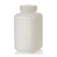 Nalgene Square Bottle, Wide-Mouth, HDPE, 1000mL / Pack of 6
