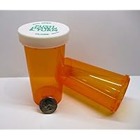 Plastic Prescription Amber Vials/Bottles 100 Pack w/Caps Giant 40 Dram Size-Pharmaceutical Grade-The Ones We Sell to Pharmacies, Hospitals, Physicians, Labs