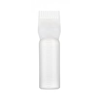 Brush Bottle with Comb, Shampoo Hair Color Hair Dyeing Bottle, Oil Applicator Bottle for Hair, Applicator Brush Bottle for Roots (White) Professional Process