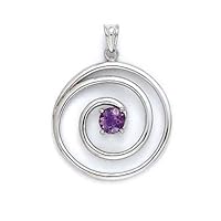 925 Sterling Silver Amethyst Swirl Pendant Necklace Jewelry for Women