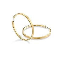 Boccia Jewellery titanium hoop earrings 0508-09 titanium gold-plated, Titanium