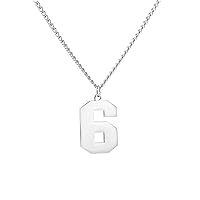 Men's Stainless Steel Number Necklaces Athletes Number Pendant Simple Plain Sport Necklace Jewelry