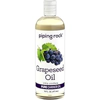 Piping Rock Grapeseed Oil for Skin and Hair | 16 oz | Moisturizes and Nourishes | Pure Carrier Oil | Non GMO, Gluten Free