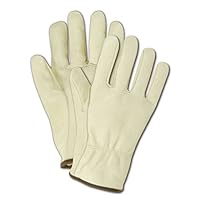 MAGID B540E RoadMaster Unlined Grain Leather Driver Glove with Straight Thumb, Work, Medium, Tan (12 Pair)