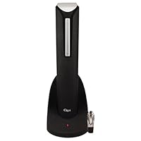 Ozeri Pro Electric Bottle Opener with Wine Pourer, Stopper, Foil Cutter, and Elegant Recharging Stand, Black