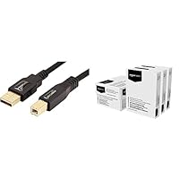 Amazon Basics USB 2.0 Printer Cable - A-Male to B-Male Cord - 10 Feet (3 Meters), Black Multipurpose Copy Printer Paper - White, 8.5 x 11 Inches, 3 Ream Case (1,500 Sheets)