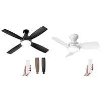 Consciot 52inch black ceiling fan & 30inch white ceiling fan