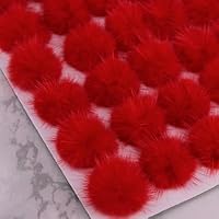 50/25pcs 40mm Pompom Balls for Sewing On Knitted Keychain Scarf Shoes Hats DIY Jewelry Crafts Accessories Craft Decorations ( Color : Red , Size : 40mm 25pcs )