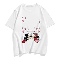 Trendy Mickey Mouse Print Women's T-Shirt Cartoon Summer Top (Color : MLS003 t Shirt Women, Size : M)