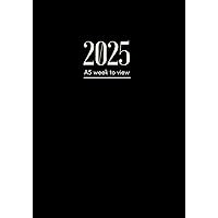 2025 Diary: A5 Week To View | Dated From January To December | Perfect For Appointments, Reminders, Scheduling ... Black Cover Design