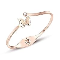 Aleafa Armlet Presents Jewellery Stylish 18K Rose Gold Plated Butterfly Necklace Jewellery Set for Women and Girls #Aport-3456
