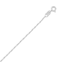 925 Sterling Silver Twisted Serpentine Chain Necklace 1mm Wide With Spring Ring Closure Jewelry for Women - Length Options: 16 18 20 24