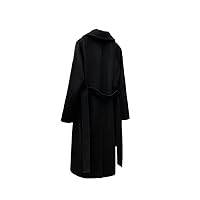 Women Cashmere Elegant Double-Sided Wool Overcoat Long Wool Jacket Trench With Belt