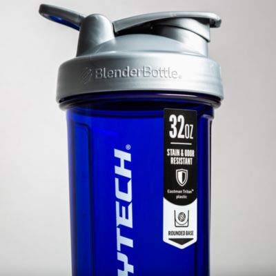 BODYTECH Pro32 Shaker Bottle with Wire Whisk BlenderBall - Blue (32 fl oz.)