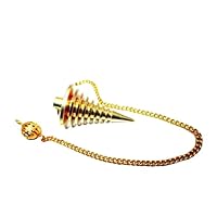 Jet Gold Metal Hard Coil Twisted Pendulum Cone Vortex Chamber Reiki Wiccan Free Booklet Jet International Crystal Therapy Healing Dowsing A++ Metaphysical Spiritual Image is JUST A Reference