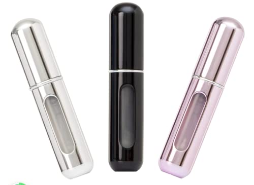 Censung Portable Mini Refillable Perfume Empty Spray Bottle Atomizer Pump  Case for Traveling and Outgoing 3 Pcs Pack of 5ml