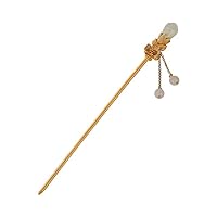 S925 Sterling silver gold plated Hetian jade, magnolia ball temperament hairpin pin pin pin