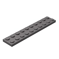 Classic Dark Gray Plates Bulk, Dark Gray Plate 2x10, Building Plates Flat 50 Pcs, Compatible with Lego Parts and Pieces: 2x10 Dark Gray Plates(Color: Dark Gray)