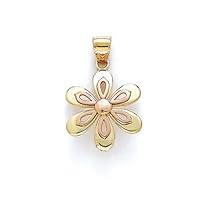14k Two Tone Gold Daisy Pendant Necklace Jewelry Gifts for Women