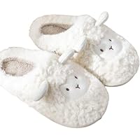 Adults and Kids Comfortable Cute Animal Slippers Winter Warm Cozy Fuzzy Plush Cartoon Sheep Dog Indoor Shoes