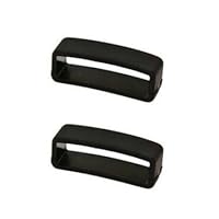 2 PIECES SIZE 22MM BLACK RUBBER REPLACEMENT WATCH BAND STRAP KEEPERS LOOPS
