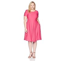 TaylorMade Women's Plus Size Fit and Flare Stretch Knit Jacquard Dress