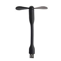 Portable Handheld Fan USB Fan Flexible Portable Removable USB Small Fan for All Power Supply USB Output USB Gadgets Handheld Desk Little Office, vertice, White (Color : Black)