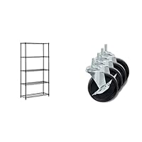 Honey-Can-Do 5-Tier Steel Shelving Unit Bundle with 4