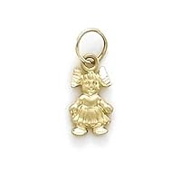 14k Yellow Gold Small Girl Charm Pendant Necklace Jewelry for Women