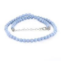 Natural Angelite Necklace Blue Spiritual Gemstone Elegant Angeline Jewelry Healing Angel Stones Meditation Beads Angelite 6 MM Round Beads