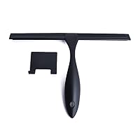 Shower Squeegee Stainless Steel Matte Black Squeegee for Bathroom Doors Tiles Car for Windows with Hook Wiper Cleaner Tool Shower Squeegee
