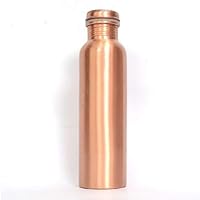 600 ML Copper Water Bottle Ayurvedic Water Copper Bottle - Leak-Proof Water Bottle Seal Cap, Joint Free Copper Bottle for Health Benefits18 Oz (Plain-Matte)